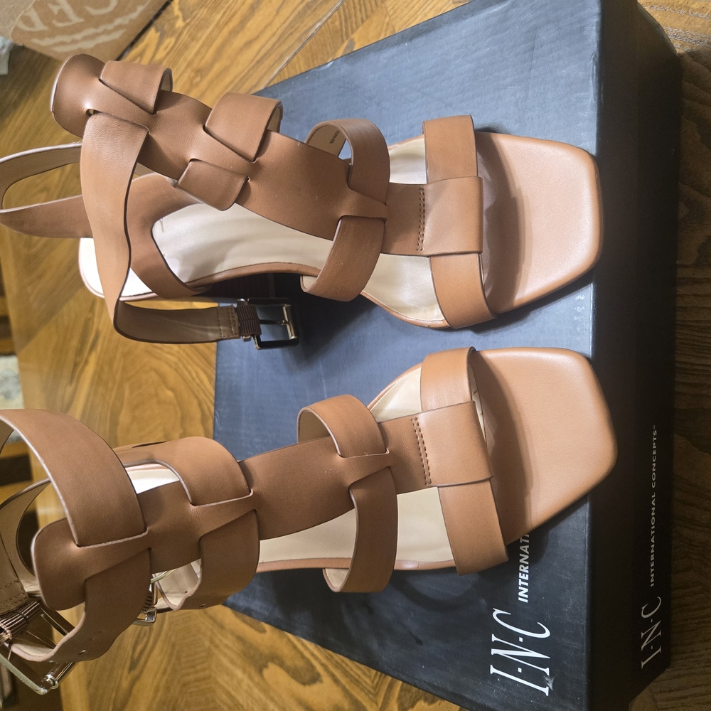 INC International Concepts Tan Gladiator Heels